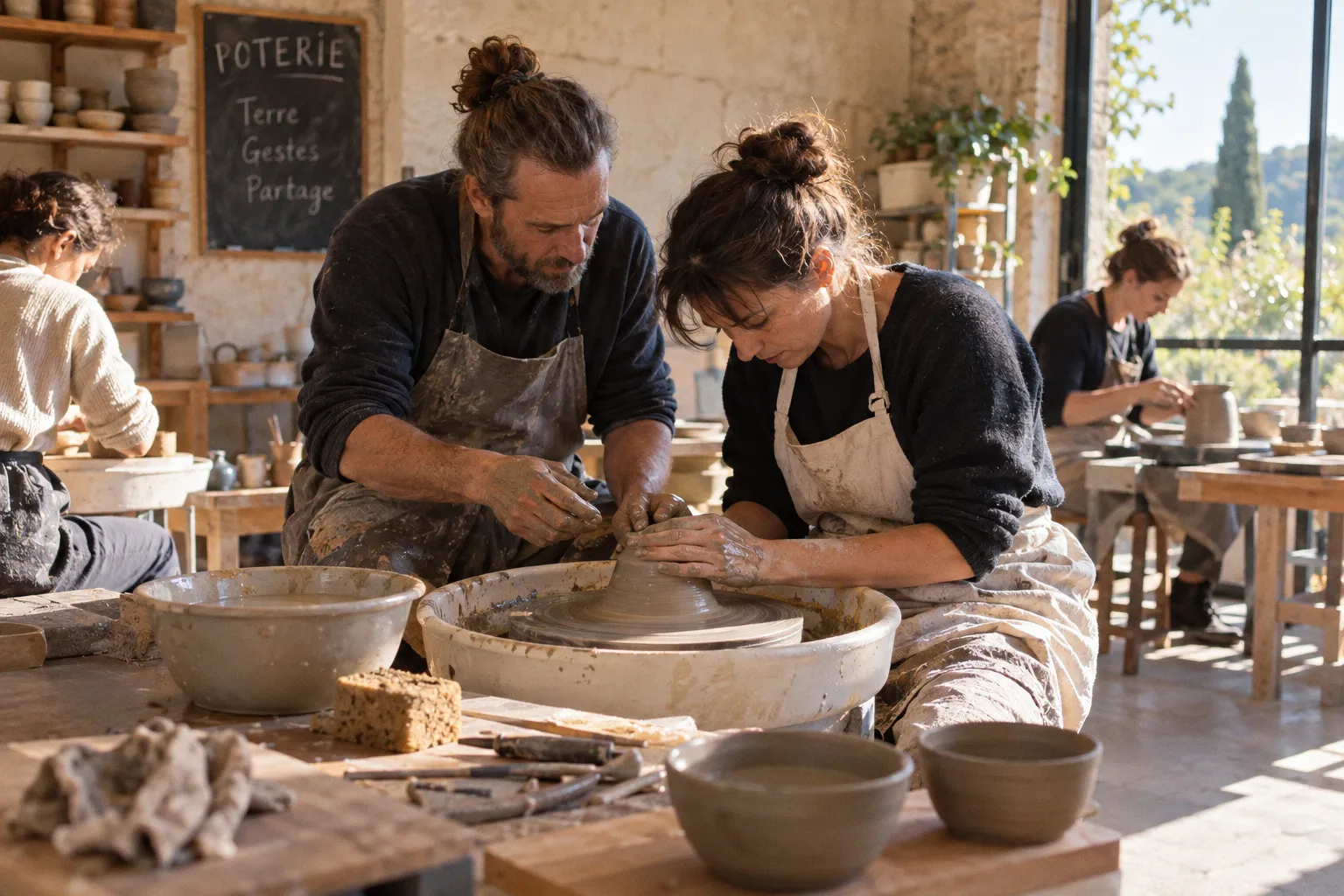 Stage de poterie au tour : le parcours pas à pas